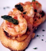 Bruschetta de Camarões com Aspargos
