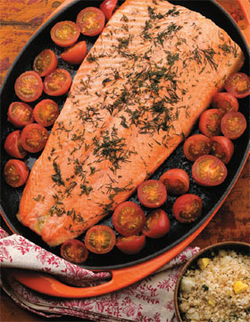 Salmão com farofa d'Água