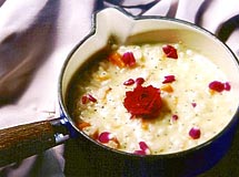 Risoto de Abóbora com Pétalas de Rosa e Papoula