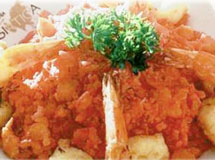 Risoto de Beterraba com Camarão e Ervas Finas