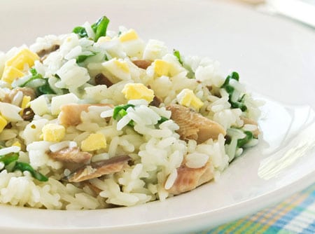 Risoto de Sardinha e Espinafre