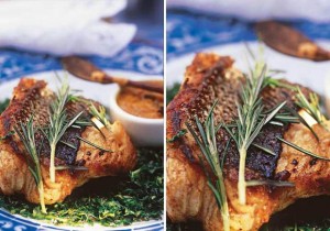 Robalo com Couve e Chutney de Manga