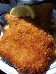 Bacalhau à Milanesa com Molho Escabeche