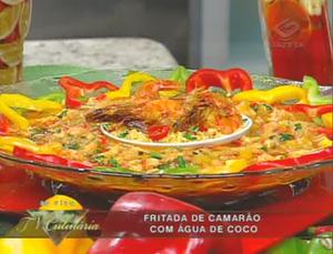 Fritada de Camarão com Água de Coco