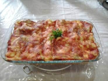 Lasanha de Carne Moída com Queijo e Presunto