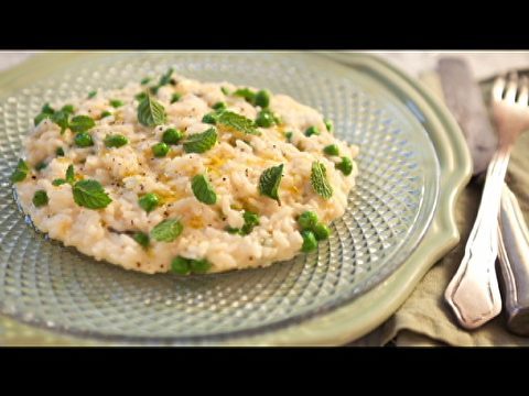 Risoto de Ervilha e Hortelã