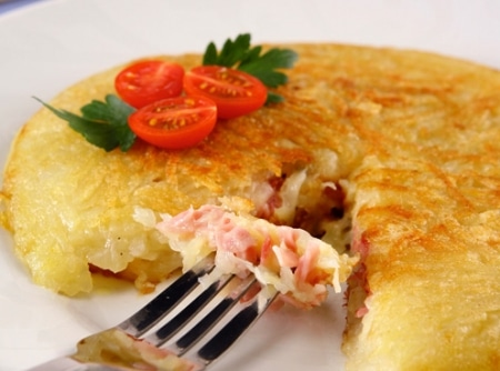 Batata Recheada com Presunto e Queijo