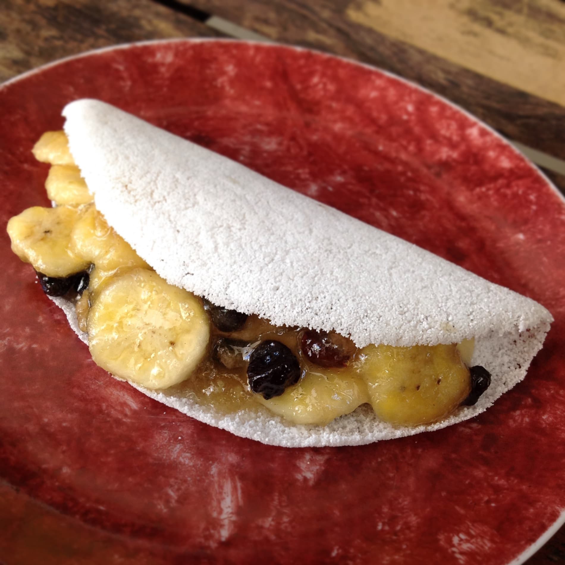 Tapioca Recheada com Banana e Mel