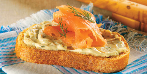 Bruschetta com Salmão e Cream Cheese Temperado