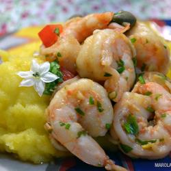 Camarão com Saquê