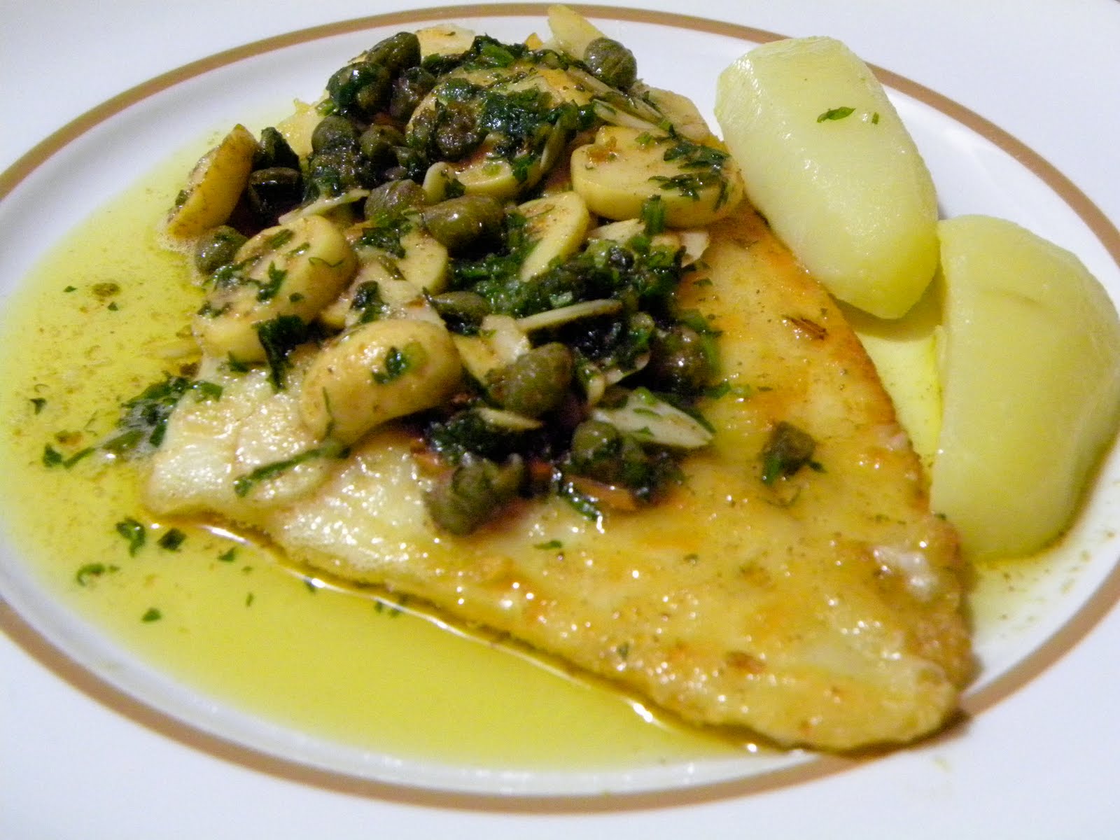 Linguado ao Molho de Champignon