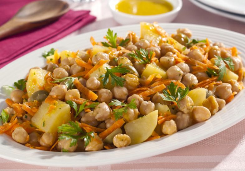 Salada de Grão-de-Bico, Cenoura e Batata