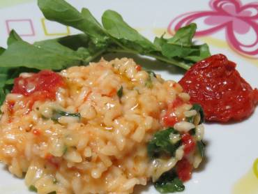 Risoto de Tomate Seco e Rúcula