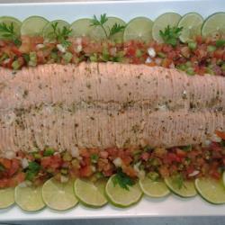 Salmão Marinado com Vinagrete