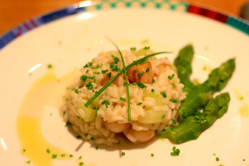 Risoto de Aspargos e Vieiras