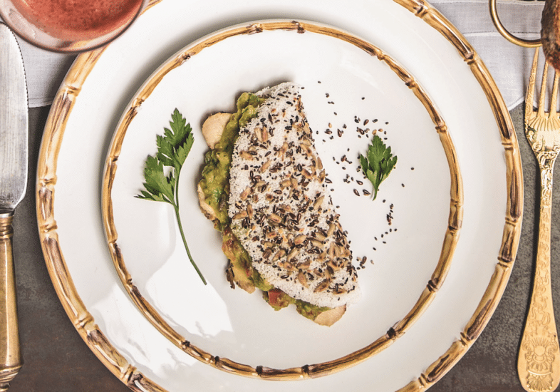 Tapioca com Frango e Guacamole