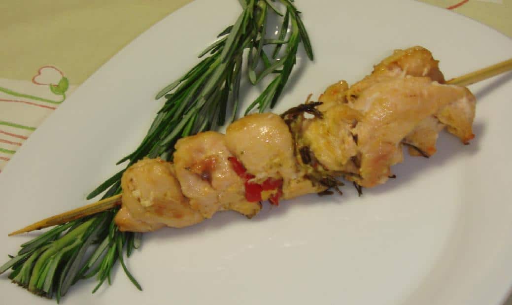 Brochete de Frango com Alecrim e Gengibre