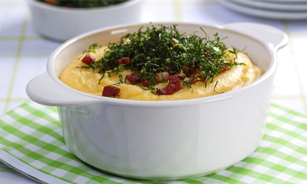 Angu com Bacon e Couve Frita