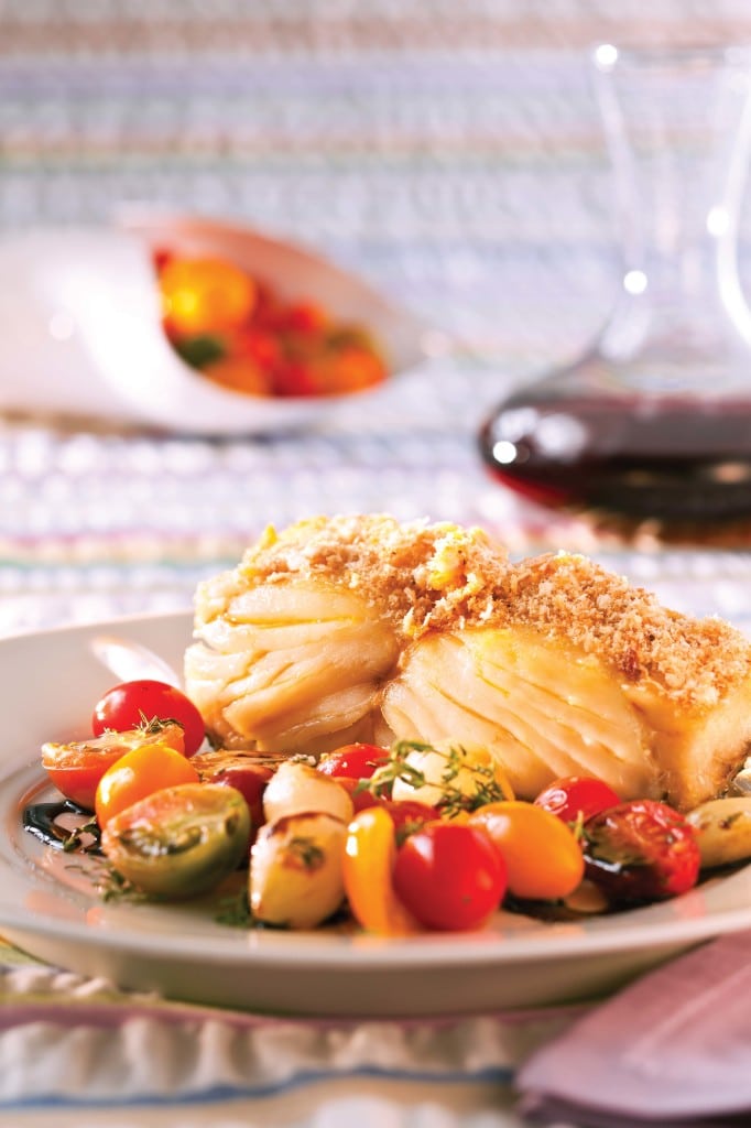 Bacalhau Grelhado com Tomates Variados