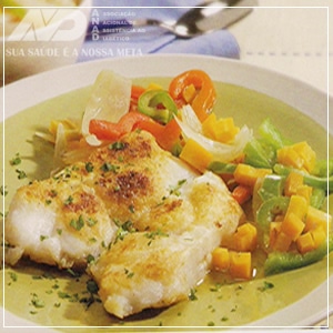 Cação Grelhado com Legumes