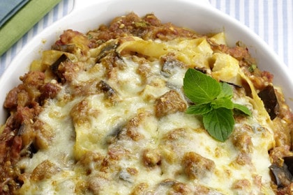 Fettuccine com Berinjela e Linguiça