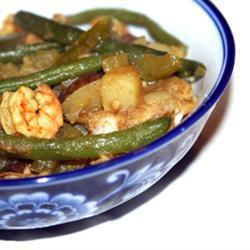 Camarão com Batata e Vagem à Moda de Trinidad