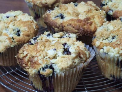 Muffin de Blueberry com Crumble