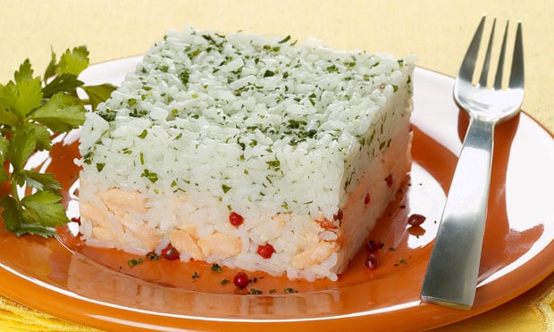 Arroz com Leite de Coco e Salmão
