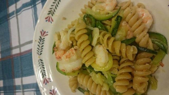 Fusili com Camarão e Abobrinha