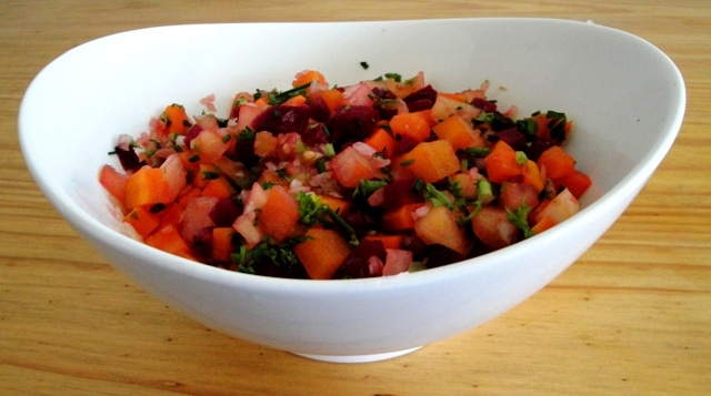 Salada de Beterraba, Cenoura e Tomate
