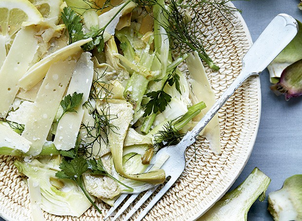 Salada de Funcho, Alcachofra e Parmesão