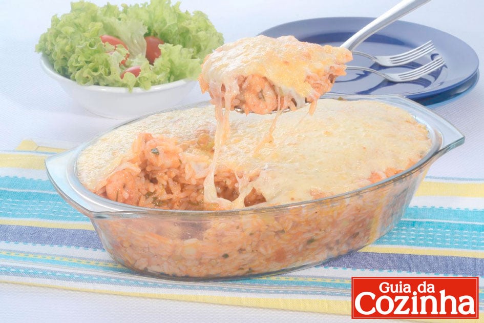 Arroz de Forno com Camarão e Legumes