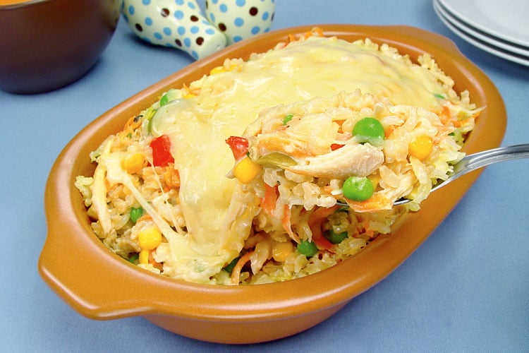Arroz de Forno com Frango e Legumes