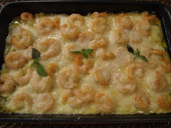 Bacalhau ao Molho Branco de Camarão