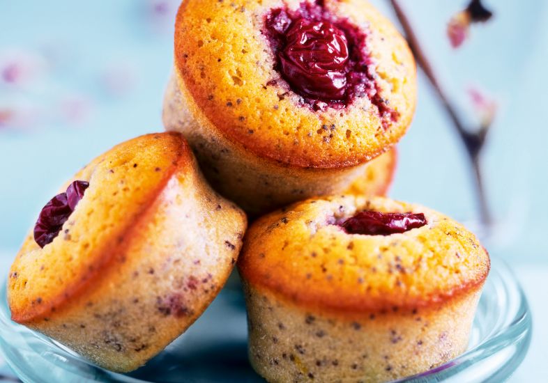 Bolinho de Chia e Geleia de Morango