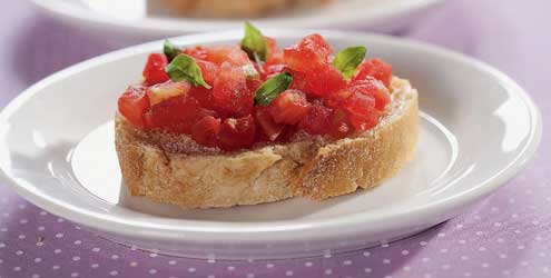 Bruschetta no Pão de Trigo Rústico