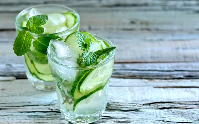 Drink de Saquê com Pepino