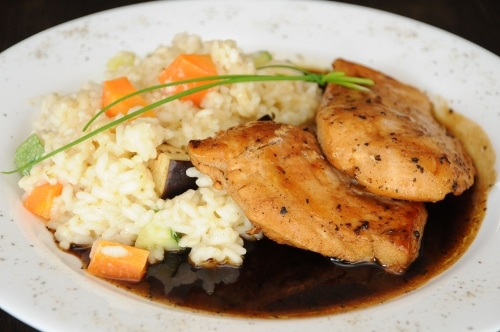 Frango ao Molho de Laranja com Risoto