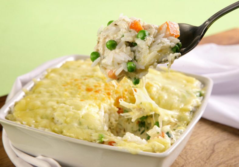 Arroz de Forno com Legumes e Queijo