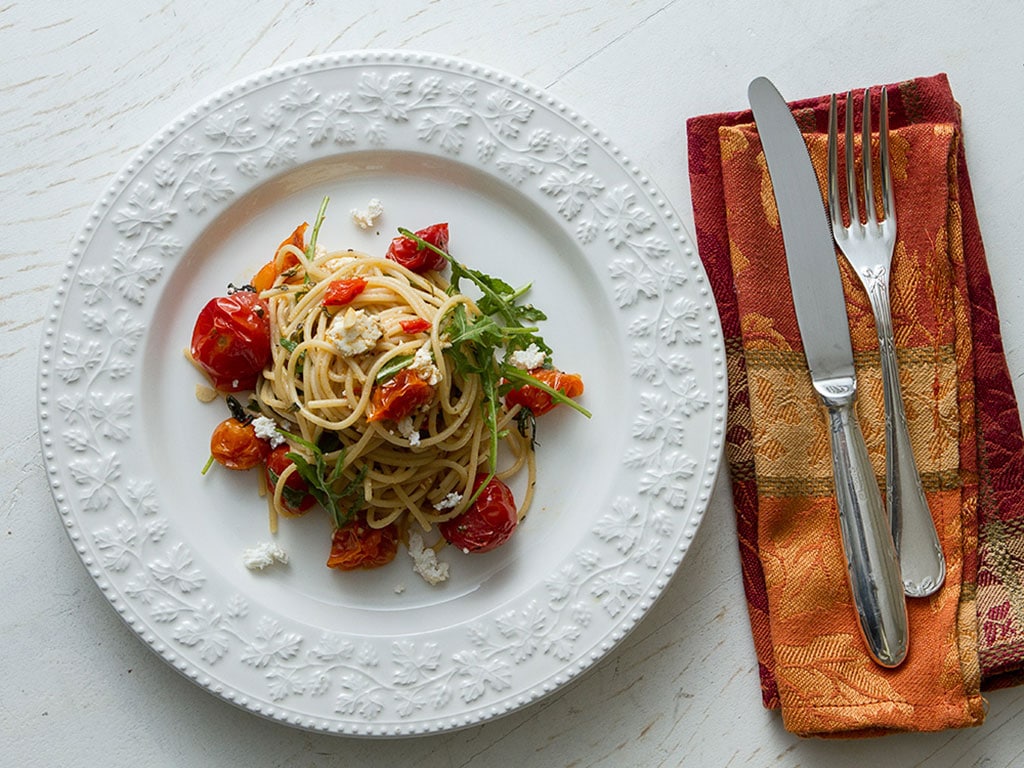 Espaguete com Tomates ao Forno