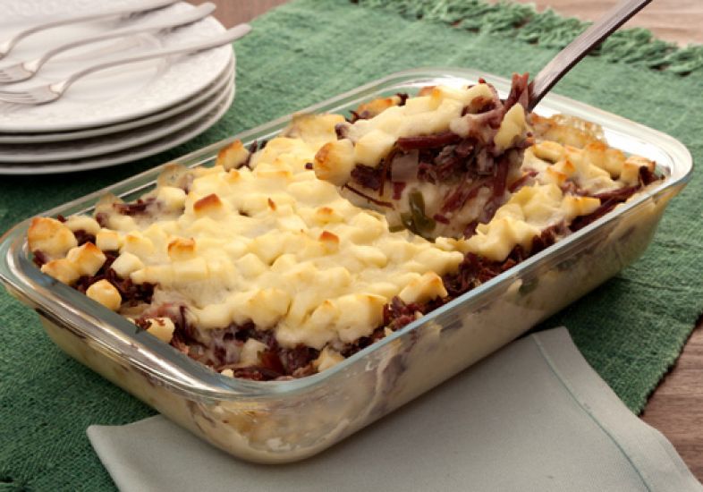 Gratinado de Aipim e Carne-Seca