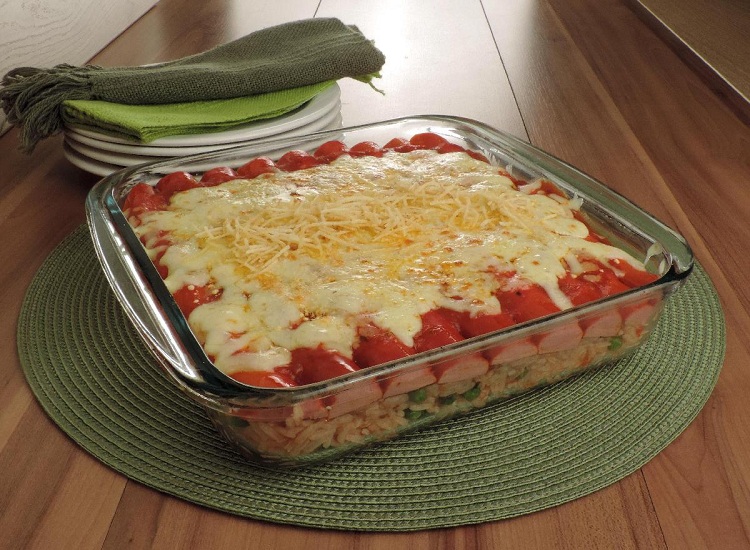 Arroz de Salsicha à Parmegiana