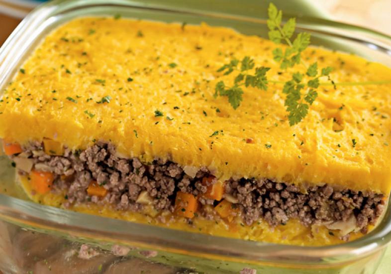 Assado de Carne Moída com Mandioquinha