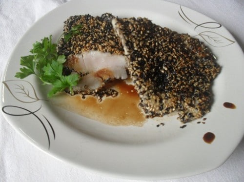 Robalo com Crosta de Gergelim