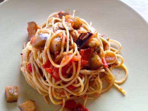 Macarrão com Berinjela