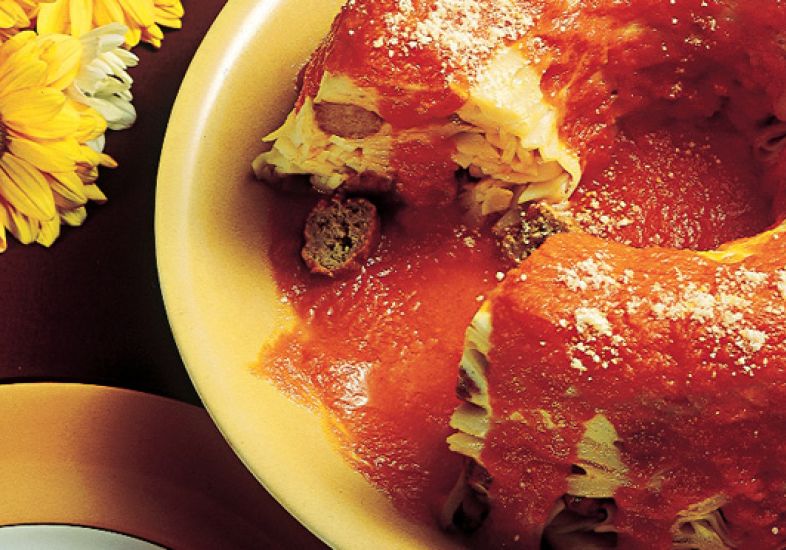 Talharim com Almôndegas ao Forno