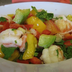 Salada de Camarão com Abacate e Limão 
